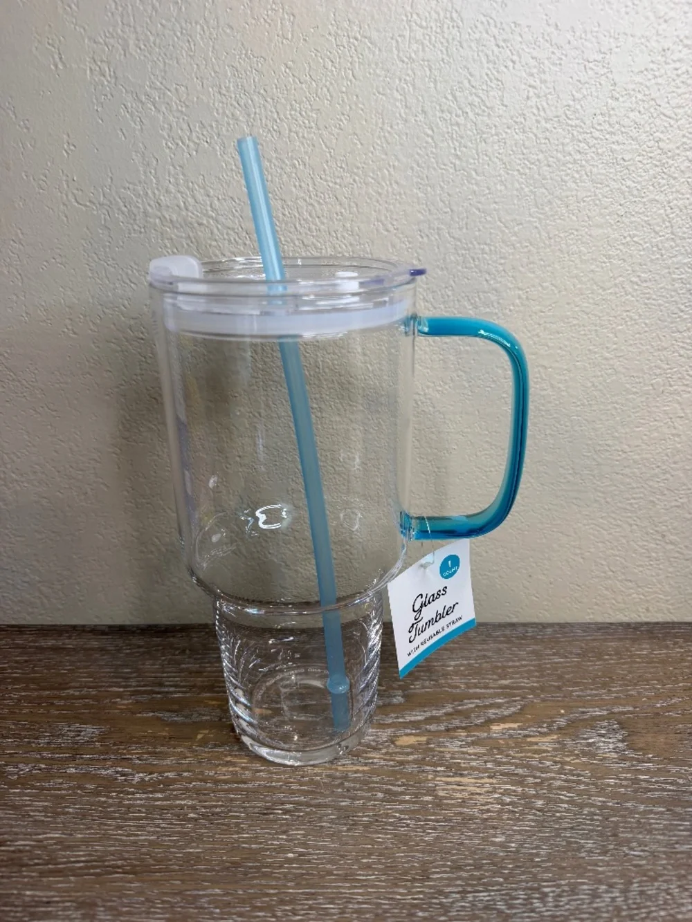 Target Bullseye's Clear Glass Tumbler Blue